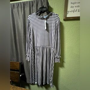 Draper James Navy and White Checkered Dress